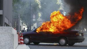 Car Bursts Into Flames