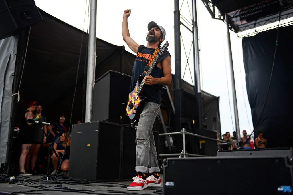 Chad I Ginsburg lead guitarist and vocalist for CKY performs during the first day of Warped Tour on June 29, 2019 in Atlantic City, New Jersey.