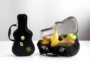 black guitar lunch box